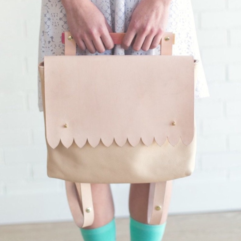 Scalloped Leather Backpack